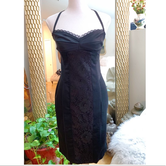 BEBE Elegant LBD strapless/halter hourglass dress - Picture 2 of 6